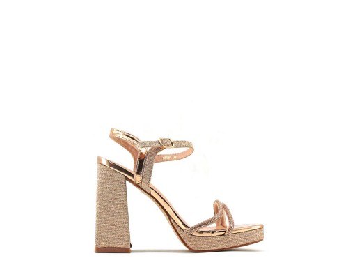 Sandalia Tacón Fiesta Brillo